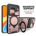 thumbnail image 1 of Dteck for Google Pixel 8 Pro Slide Lens Protection Case, Shockproof Magnetic Metal Ring Holder Kickstand Support Magnetic Shell, Heavy Duty Hybrid TPU PC Dual Layer Phone Cover, pink, 1 of 7