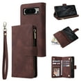 thumbnail image 1 of Dteck for Google Pixel 8 Pro Wallet Case, Soft Leather Zipper Wallet Case Magnetic Buckle Flip Cover with 5 Card Slots/Photo Pocks/Lanyard Strap for Google Pixel 8 Pro 2023, coffee, 1 of 6
