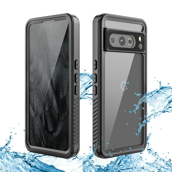 Dteck for Google Pixel 8 Pro Waterproof Case, Dteck IP68 Certified with Built-in Screen Protector Full Body Shockproof Dirtproof Snowproof Rugged Clear Case for Google Pixel 8 Pro 2023, Black