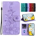 thumbnail image 1 of Dteck for Google Pixel 8 Wallet Case,Premium PU Leather Embossed Pattern Folio Flip Case with Card Holders Wrist Strap Kickstand,Folio Purse Cover for Google Pixel 8,Purple Lily, 1 of 6