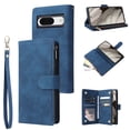 thumbnail image 1 of Dteck for Google Pixel 8 Wallet Case, Soft Leather Zipper Wallet Case Magnetic Buckle Flip Cover with 5 Card Slots/Photo Pocks/Lanyard Strap for Google Pixel 8 2023, blue, 1 of 6