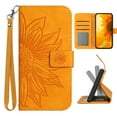 thumbnail image 1 of Dteck for Google Pixel 8A Case Wallet for Women Men Durable Embossed PU Leather Magnetic Folio Flip Stand Wrist Strap Card Holder Shockproof Phone Case,Yellow, 1 of 6