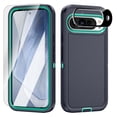 thumbnail image 1 of Dteck for Google Pixel 9 Case with Screen Protector + Camera Lens Protector, Heavy Duty Drop Protection Full Body Rugged Shockproof Military Protective Tough Durable Cell Phone Cover,Deep Blue/Mint, 1 of 5