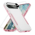thumbnail image 1 of Dteck for Google Pixel 9 Case with Screen Protector + Camera Lens Protector, ,Heavy Duty Shockproof Full Body Protective Phone Cover for Pixel 9 6.3 Inch 2024,White Pink, 1 of 6