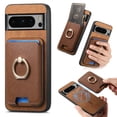 thumbnail image 1 of Dteck for Google Pixel 9 Pro / 9 Case with Detachable Wallet Credit Card Holder, 2-in-1 Shockproof Magnteic Ring Stand PU Leather Case for Women for Men, Brown, 1 of 7