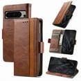 thumbnail image 1 of Dteck for Google Pixel 9 Pro / 9 Wallet Case, Shockproof Magnetic PU Leather Flip Folio Case with Card Holders RFID Blocking Kickstand TPU Inner Shell Phone Case (2024), Darkbrown, 1 of 7