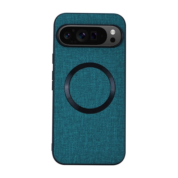 Dteck for Google Pixel 9 Pro Case, Compatible with MagSafe, Pixel 9 Slim Fabric Back Case, Soft TPU Bumper Hybrid Cover for Pixel 9 / 9 Pro 6.3 Inch,Darkblue