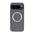thumbnail image 1 of Dteck for Google Pixel 9 Pro Case, Compatible with MagSafe, Pixel 9 Slim Fabric Back Case, Soft TPU Bumper Hybrid Cover for Pixel 9 / 9 Pro 6.3 Inch,Gray, 1 of 8