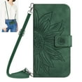 thumbnail image 1 of Dteck for Google Pixel 9 Pro Case, Pixel 9 Crossbody Wallet Phone Case Embossed Flower PU Leather with Card Holder, Magnetic Closure Flip Folio Case with Lanyard,Green, 1 of 8