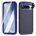 thumbnail image 1 of Dteck for Google Pixel 9 Pro Case with Screen Protector + Camera Lens Protector, Heavy Duty Drop Protection Full Body Rugged Shockproof Military Protective Tough Durable Cell Phone Cover,Deep Blue, 1 of 5