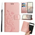 thumbnail image 1 of Dteck for Google Pixel 9 Pro XL Case, Magnetic Closure Wallet RFID Blocking Premium Leather with Card Slots Stand Folio Flip Emboss Wrist Strap Cover for Google Pixel 9 Pro XL 5G (2024), Rosegold, 1 of 4