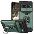 thumbnail image 1 of Dteck for Google Pixel 9 Pro XL Case with Slide Lens Protection Cover and Card Holder, Magnetic Car Mount for Pixel 9 Pro XL 2024 Wallet Case with Ring Holder Stand Cover, Darkgreen, 1 of 7
