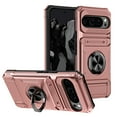 thumbnail image 1 of Dteck for Google Pixel 9 Pro XL Ring Stand Case, Shockproof TPU+PC Built-in Magnetic Kickstand with Card Holder Dual-Layer Design Heavy Duty Protection Phone Case, Rosegold, 1 of 7