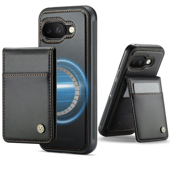 Dteck for Google Pixel 9A Case Detachable Wallet Case with Card Holder,Magnetic for Pixel 9A Case Compatible with MagSafe,2 in 1 PU Leather Shockproof Phone Cover  for Google Pixel 9A 6.3 Inch,Black
