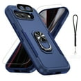 thumbnail image 1 of Dteck for Google Pixel 9a Case with Screen Protector+Camera Lens Protector+Lanyard,Heavy Duty Shockproof Full Body Protective Cover Built in Rotatable Metal Ring Holder Kickstand,Blue (Ring), 1 of 10