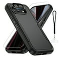 thumbnail image 1 of Dteck for Google Pixel 9a Case with Screen Protector+Camera Lens Protector+Wrist Strap Lanyard,Heavy Duty Shockproof Full Body Protective Phone Cover,Black, 1 of 7