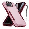 thumbnail image 1 of Dteck for Google Pixel 9a Case with Screen Protector+Camera Lens Protector+Wrist Strap Lanyard,Heavy Duty Shockproof Full Body Protective Phone Cover,Pink, 1 of 7