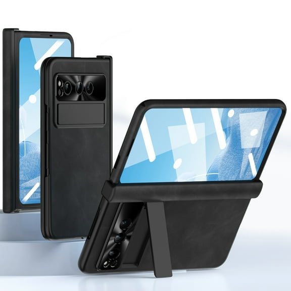 Dteck for Google Pixel Fold Case, Hinge Protection Kickstand Military Grade Drop Protection Full Body Hybrid Shockproof Protective Rugged Cover with Built-in Screen Protector for Pixel Fold,Black