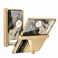 thumbnail image 1 of Dteck for Google Pixel Fold Case with Hinge Protection, Shockproof Plating PU Leather Built in Screen Protector Wireless Charging Foldable Kickstand Phone Cover 5G 2023, Gold, 1 of 8