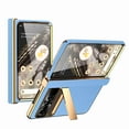 thumbnail image 1 of Dteck for Google Pixel Fold Case with Hinge Protection, Shockproof Plating PU Leather Built in Screen Protector Wireless Charging Foldable Kickstand Phone Cover 5G 2023,Lightblue, 1 of 8