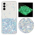 thumbnail image 1 of Dteck Grow in The Dark Case for Samsung Galaxy A35 5G, Bling Sparkly Luminous Glitter Phone Case for Women Girls,White, 1 of 4