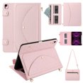 thumbnail image 1 of Dteck Handbag Case for iPad 9th/8th/7th Generation 2021/2020/2019 10.2 Inch with Pencil Holder, Folio Stand PU Leather Crossbody Shoulder Hand Strap Card Pockets Magnetic Envelope Wallet Cover, Pink, 1 of 7