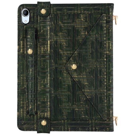 Dteck Handbag Case for iPad mini A17 Pro 2024,iPad mini 6th Gen 8.3-inch Magnetic Leather Elegant Crossbody Folio Stand Wallet Case with Pencil Holder, Card Slots, Hand Strap, Shoulder Strap ,Green