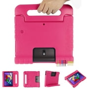 Dteck Handle Case For Lenovo Yoga Smart Tab YT-X705 Yoga Tab 5 YT-X705F 10.1 Inch Tablet 2019 , Heavy Duty EVA Foam Shockproof Rugged Kids Case Child Proof Cover With Stand, Hot Pink
