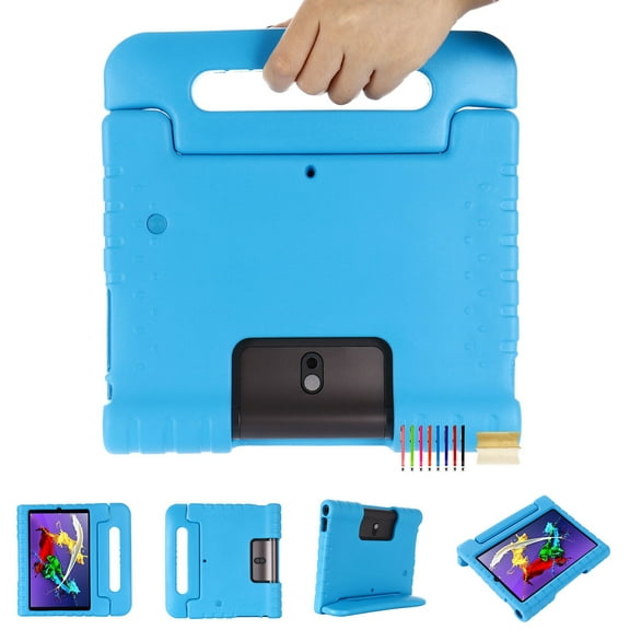 Dteck Handle Case For Lenovo Yoga Smart Tab YT-X705 Yoga Tab 5 YT-X705F 10.1 Inch Tablet 2019 , Heavy Duty EVA Foam Shockproof Rugged Kids Case Child Proof Cover With Stand, Blue