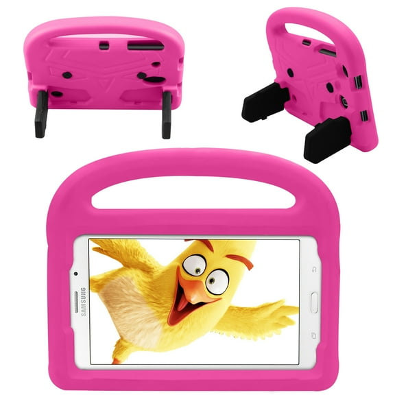 Dteck Handle Case For Samsung Galaxy Tab A 8.0 2017 Model SM-T380 T385, Light Weight Kids Safe Case EVA Foam Shockproof Protective Cover with Kickstand, Pink