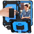 thumbnail image 1 of Dteck Heavy Case for Fire HD 8 Plus Tablet/ Fire HD 8 Case (10th Generation, 2020 Release), Full-body Protection Rugged Shockproof Case with 360 Rotating Stand & Shoulder Strap, Black/Blue, 1 of 7
