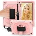 thumbnail image 1 of Dteck Heavy Case for Fire HD 8 Plus Tablet/ Fire HD 8 Case (10th Generation, 2020 Release), Full-body Protection Rugged Shockproof Case with 360 Rotating Stand & Shoulder Strap, Rosegold, 1 of 7