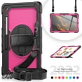 thumbnail image 1 of Dteck Heavy Case for Samsung Galaxy Tab S8 Ultra 2022 Tablet SM-X900/X906 with Built-in Screen Protector, Rugged Shockproof Kickstand Case with Shoulder Strap / Rotate Hand Strap,Rose, 1 of 7