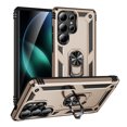 thumbnail image 1 of Dteck Heavy Duty Case for Samsung Galaxy S25 Ultra Phone Case with Metal Ring Magnetic Kickstand, Military Grade Shockproof Rugged Protective Cover for Galaxy S25 Ultra ,Gold, 1 of 7
