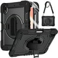 thumbnail image 1 of Dteck for iPad A16 11th Generation Case 2025 with Screen Protector, for iPad 10th Gen 10.9 inch Case with Crossbody Shoulder/Hand Strap Rotatable Stand, Heavy Duty Shockproof Rugged Shell,Black, 1 of 7