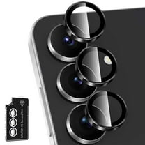 Dteck Individual Metal Ring Tempered Glass Camera Lens Protector for Samsung Galaxy S25 FE, 9H Tempered Glass   Aluminum Alloy Camera Cover HD Scratch Resistant Ultra-Thin Case, Black
