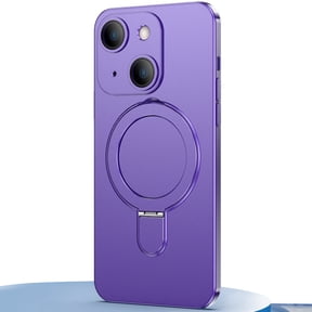Dteck Invisible Stand Magnetic Case for iPhone 14, Compatible with MagSafe, Ultra Slim Thin Matte Phone Cover Ring Holder,Purple