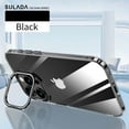 thumbnail image 1 of Dteck Kickstand Case for iPhone 15 Pro, Built-in Camera Ring Stand Case Non-Yellowing TPU Shockproof Slim PC Clear Back Cover for iPhone 15 Pro,Black, 1 of 7