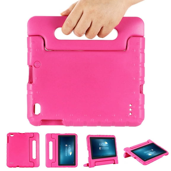 Dteck Kid Friendly Case Compatible for Walmart Onn 8 inch Android Tablet (Model ONA19TB002) 2019 Released Shockproof Light Weight EVA Foam Handle Stand Cover,Rose