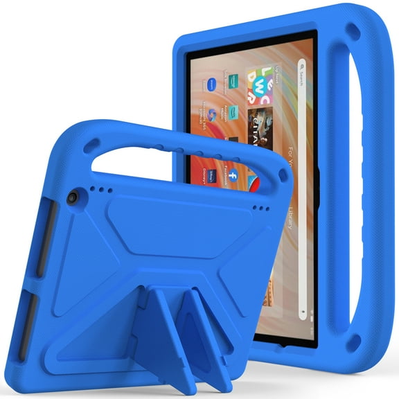 Dteck Kids Case for Amazon Fire HD10/HD10 Plus 13th Generation 2023,Durable EVA Shockproof Protective Cover with Handle Kickstand Lightweight Cover,Blue