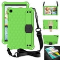 thumbnail image 1 of Dteck Kids Case For Samsung Galaxy Tab A 10.1 Inch Model SM-T510/SM-T515 2019 with PET Screen Protector, Light Weight Shockproof Handle Kickstand Protective Cover With Shoulder Strap, Green/Black, 1 of 7