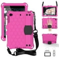 thumbnail image 1 of Dteck Kids Case For iPad mini 1 2 3 4 5 7.9 inch, Light Weight Shockproof Handle Kickstand Protective Cover With Shoulder Strap, Rose/Black, 1 of 6