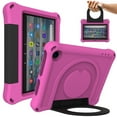 thumbnail image 1 of Dteck Kids Case for Kindle Fire 7 Tablet 12th Generation 2022 Release, EVA Foam Light Weight Shockproof Durable Rugged Foldable Convertible Handle Kids Friendly 7-inch Cover,Rose, 1 of 6