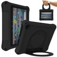thumbnail image 1 of Dteck Kids Case for Kindle Fire 7 Tablet 12th Generation 2022 Release, EVA Foam Light Weight Shockproof Durable Rugged Foldable Convertible Handle Kids Friendly 7-inch Cover,Black, 1 of 6