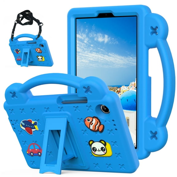 Dteck Kids Case for Lenovo Tab K9/Tab One 8.7 inch 2025 (Model: TB-305FU/TB-305ZU),Shockproof EVA Case Handle Stand with Shoulder Strap for Lenovo Tab K9/Tab One 8.7" 2025,Skyblue