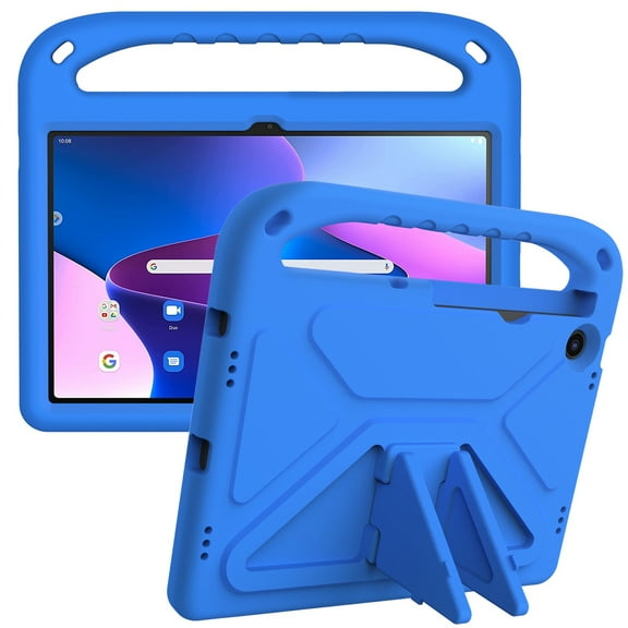Dteck Kids Case for Lenovo Tab M10 Plus 10.6-inch 3rd Generation TB-125F/TB-128F,Shockproof EVA Case Kids Friendly Handle Kickstand Lightweight Cover,Blue