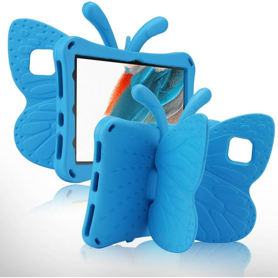 Dteck Kids Case for Lenovo Tab M11 11-inch TB330FU TB330XU 2024,Cute Butterfly Case with Stand Light Weight EVA Rugged Shockproof Kids Friendly Cover for Lenovo Tab M11 2024,Blue