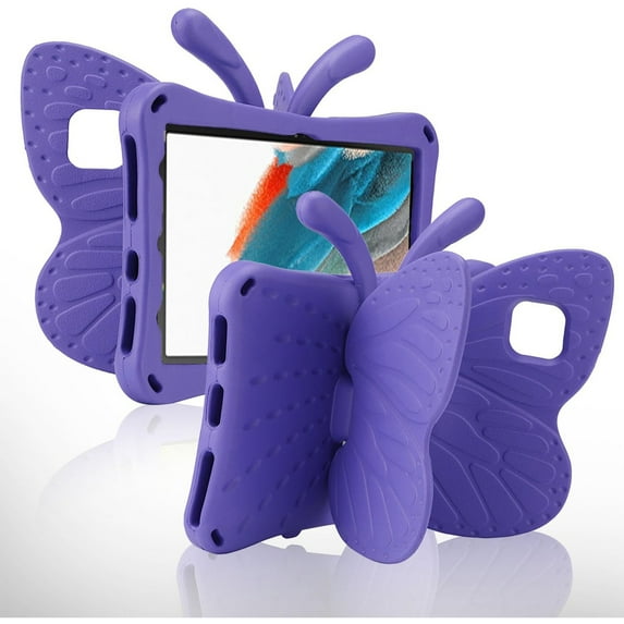 Dteck Kids Case for Lenovo Tab M11 11-inch TB330FU TB330XU 2024,Cute Butterfly Case with Stand Light Weight EVA Rugged Shockproof Kids Friendly Cover for Lenovo Tab M11 2024,Purple