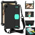 thumbnail image 1 of Dteck Kids Case For Samsung Galaxy Tab A 10.1 Inch Model SM-T510/SM-T515 2019 with PET Screen Protector, Light Weight Shockproof Handle Kickstand Protective Cover With Shoulder Strap, Black/Mint, 1 of 7