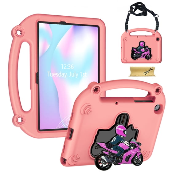 Dteck Kids Case for Samsung Galaxy Tab A11 Plus/Tab A9 Plus 11-Inch Tablet,Lightweight Shockproof Kids Friendly Cover with Handle Stand for Galaxy Tab A9+/A11+,Pink